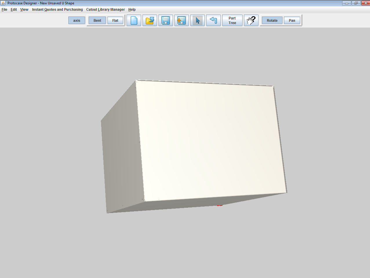 3D View window: U-Shape enclosure, rotated to show rear face