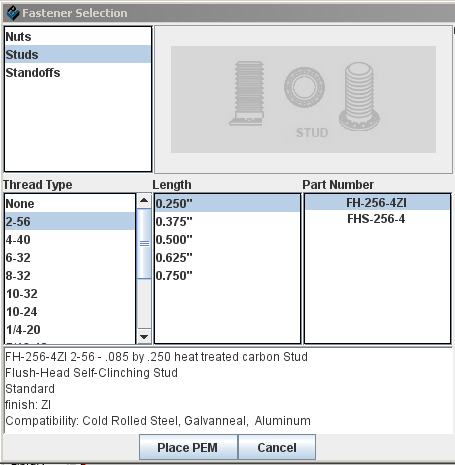 Self-clinching fastener selection dialog NEW.png