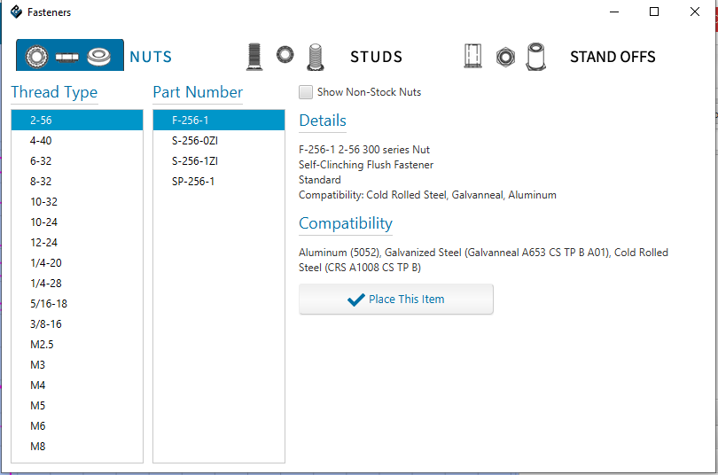 5 Choose Fasteners and click Place This Item.PNG