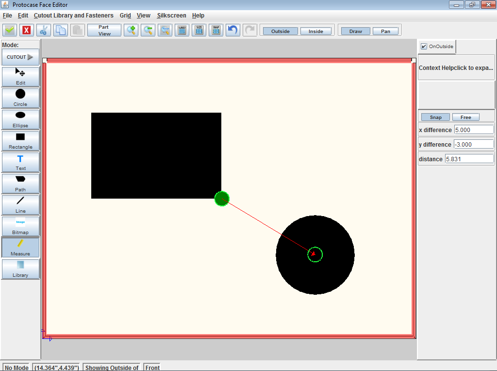 Measuring distance between objects