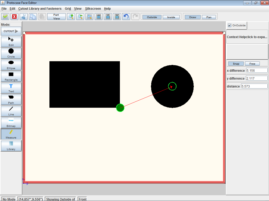 Measuring distance between objects